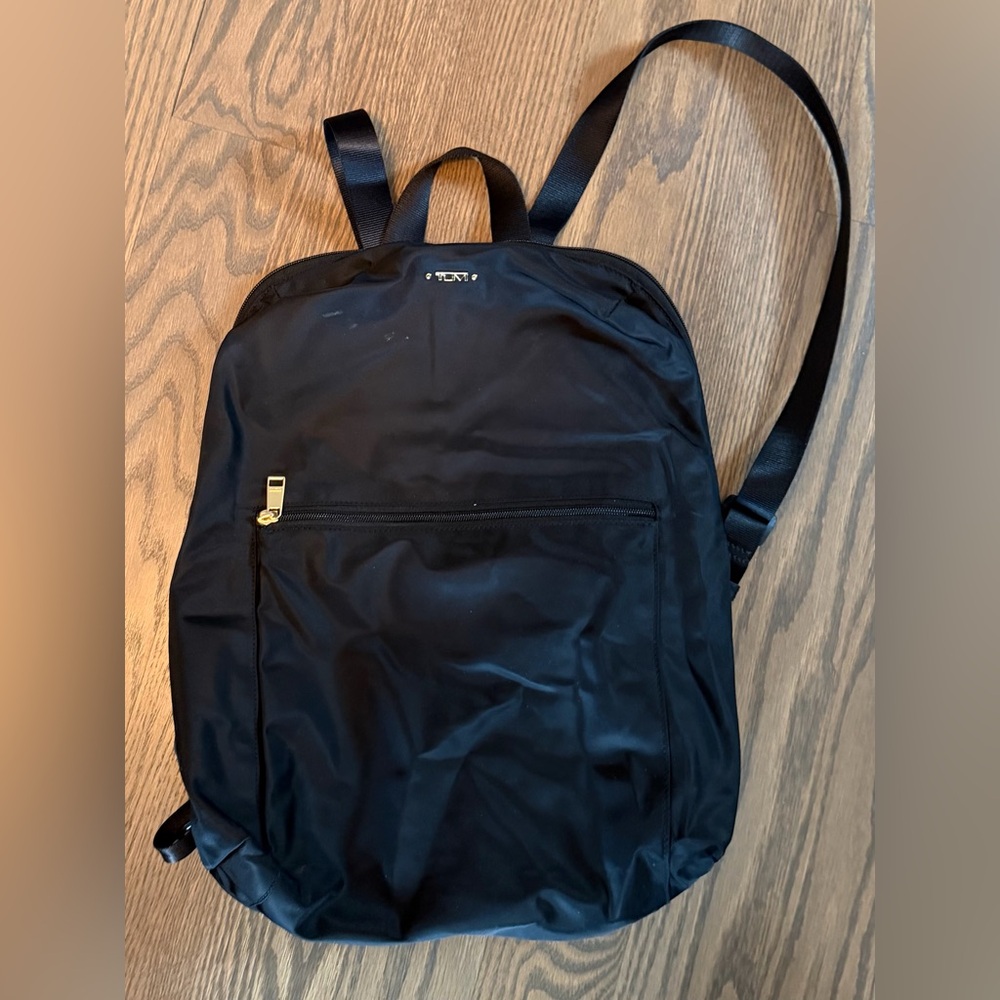 TUMI - Just In Case Foldable Backpack - Black with Gold Hardware - Picture 5 of 9